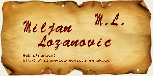 Miljan Lozanović vizit kartica